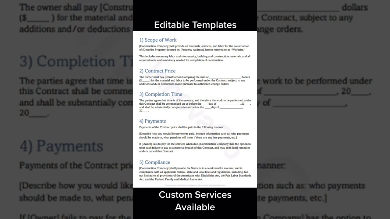 Construction Contract Template