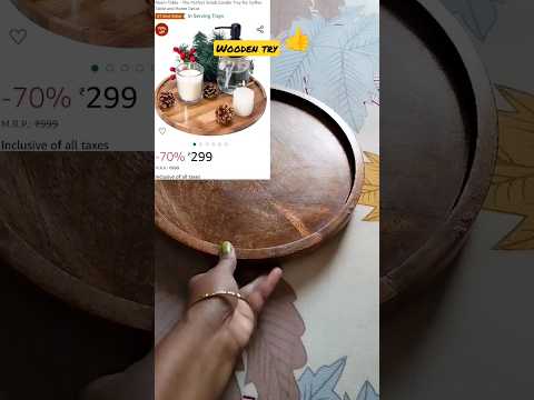 KALPAVRIKSHA Wood Round Wooden Serving Tray, Service Tray