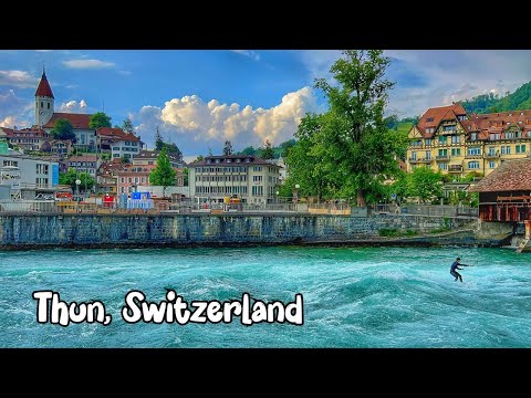 Thun, Switzerland walking tour 4K - A beautiful Swiss city