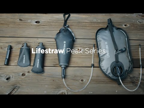 Gertuvė Lifestraw Peak Series Collapsible Squeeze bottle 1000 ml dark pilkas video