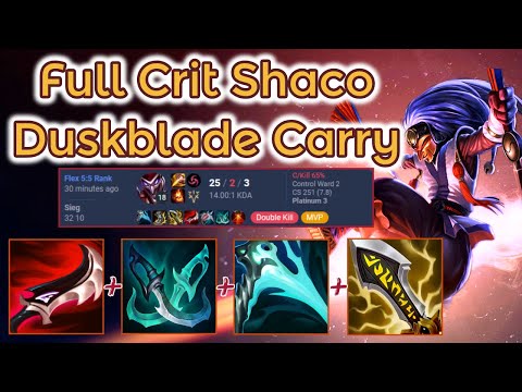 Duskblade Crit Shaco Carry - PreS13 Ranked [League of Legends] Full Gameplay - Infernal Shaco