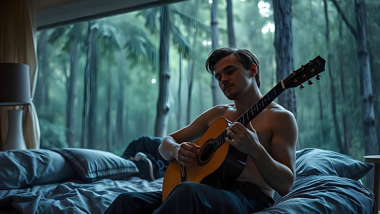Cozy Bedroom Ambience with Soothing Piano & Rain Sounds - Relaxing Music for Stress Relief and Sleep