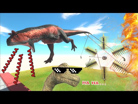 Throwing dinosaurs by Brachiosaurus super kicks | Animal Revolt Battle Simulator