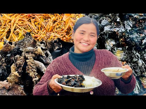 Dried Black Mushrooms🍄‍🟫🍄‍🟫ani karlalo sarai mithoo😋#siruthapamagar#villagelife#vlog 