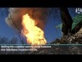 Huge explosion in Ukraine as mortar shell hits gas.