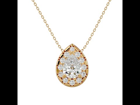 Pandantiv Aur 18k Graceful Halo Diamante Naturale - Wendy