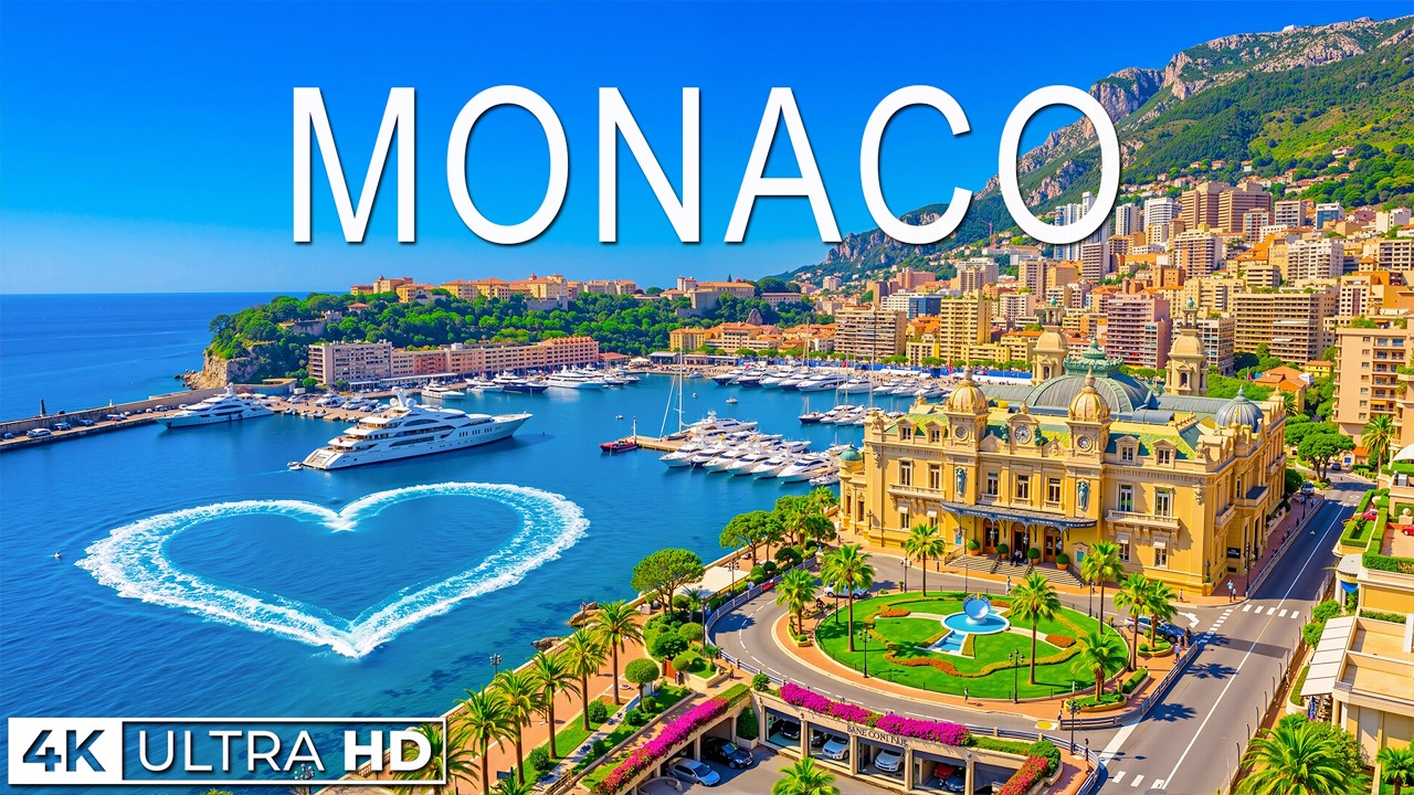 Monaco 🇲🇨 4K Drone Footage | Scenic Harbor, Luxury Yachts & Stunning Mediterranean Coast