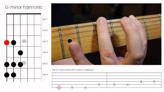 G minor harmonic scale - Learn to play the G minor harmonic scale on the guitar
