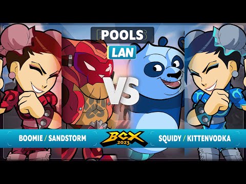 Boomie & Sandstorm vs Squidy & Kittenvodka - Pools - Brawlhalla World Championship 2023 - LAN 2v2