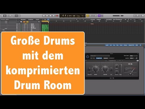 Große Drums mit dem komprimierten Drum Room