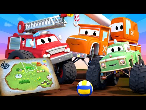 Monster Town Der vergrabene Schatz - Lastwagen Zeichentrickfilme für Kinder 🚓 🚒