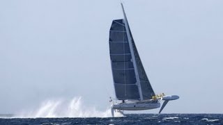 Hydroptere Super yacht can clock 60 miles an hour.
