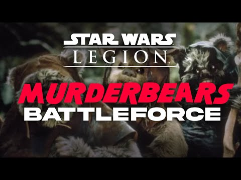 Star Wars Legion Ewoks and AT-ST Chewbacca in skirmish