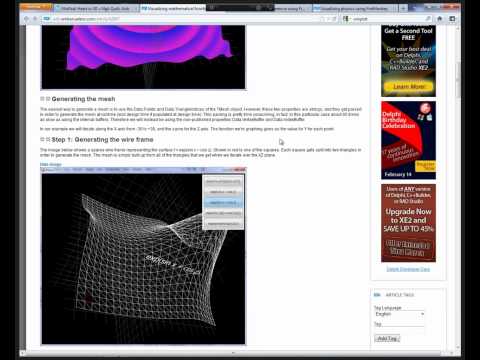 Visualizing Mathematical Functions by Generating Custom Meshes using FireMonkey and Delphi