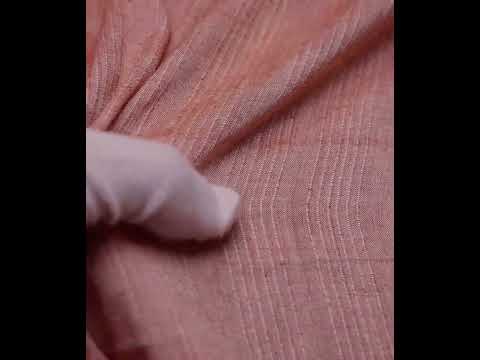 Stripe Light Orange Pure Cotton 80 GSM Handwoven Fabric W17 — video