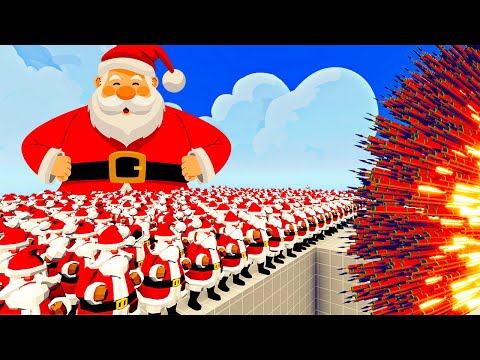 100x SANTA CLAUS + 1x GIANT vs 3x EVERY GOD   Totally Accurate Battle Simulator TABS