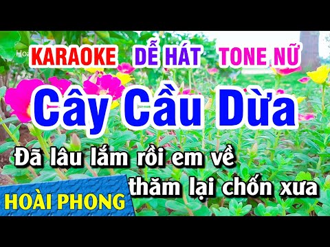 Karaoke Cây Cầu Dừa Tone Nữ Nhạc Sống Cha Cha DỄ HÁT | Hoài Phong Organ