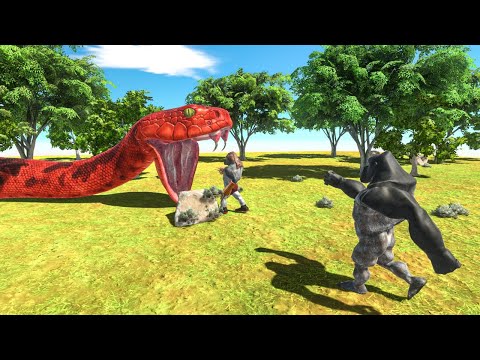 Giant Titanoboa (2.0) VS All Factions (Mutant Primates) - Animal Revolt Battle Simulator