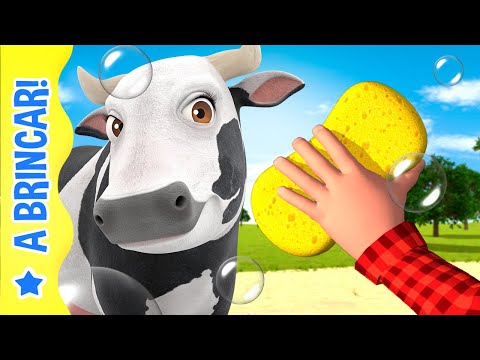 Pintando e Limpando a Vaca Maru | Aprenda as Cores com o Fazendeiro Zenon | A Brincar