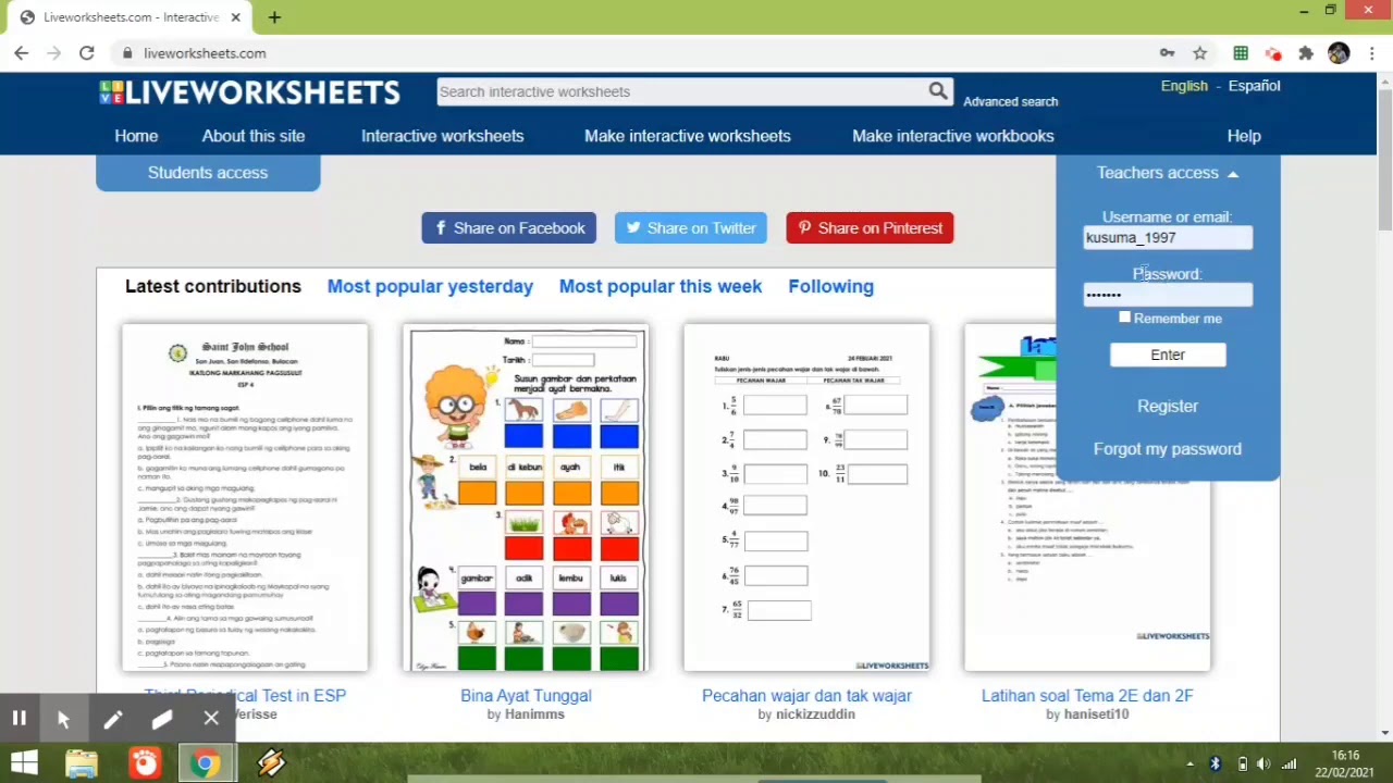 Membuat LKPD Interaktif dengan Live Worksheets