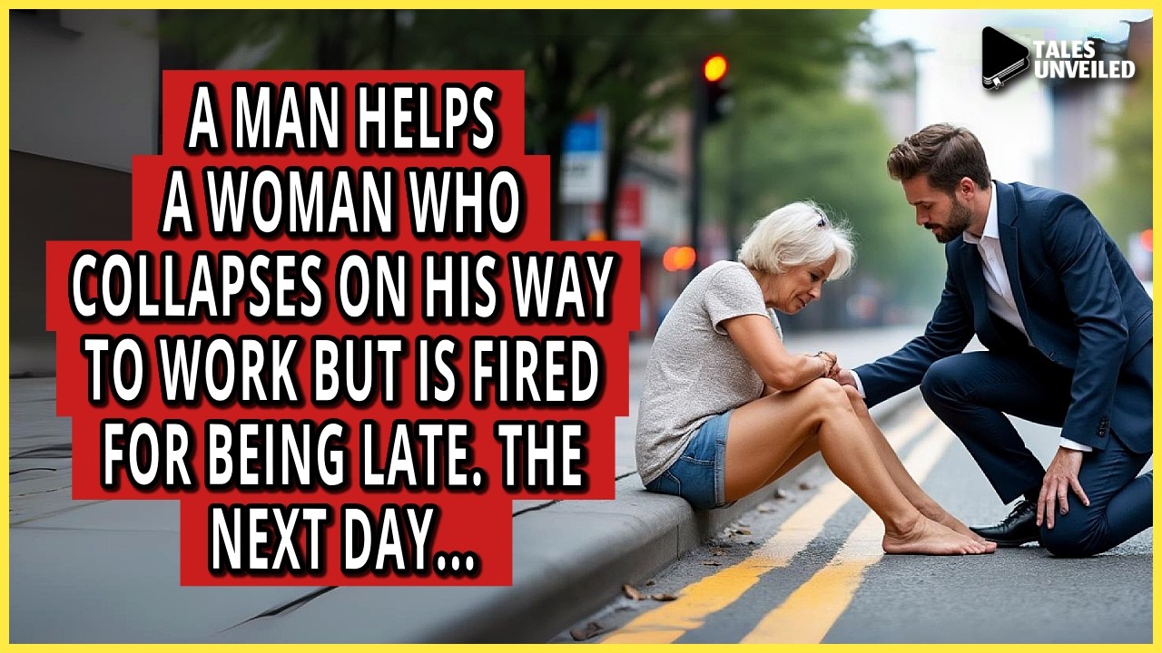 A Man Helps a Woman Who Collapses on His Way to Work but Is Fired for Being Late. The Next Day...