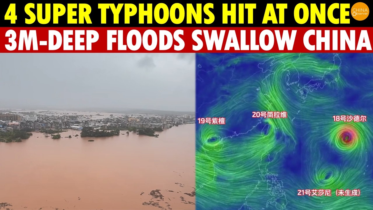 4 Super Typhoons Hit China At Once: Hundreds Of Thousands Trapped In 3-Meter-Deep Floodwaters