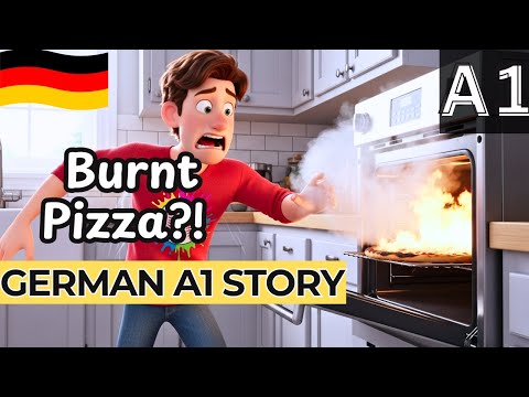 LEARN GERMAN: He Forgot the Pizza! 😱 | Easy German A1 Story 🍕
