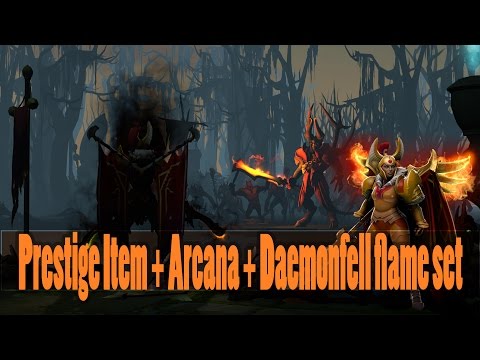 Legion Commander Prestige Item + Arcana + Daemonfell flame set mix