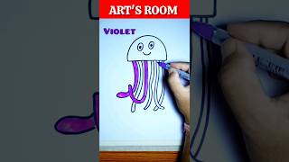 How To Colour A Jelly Fish | Easy Colouring Tutorial For Beginners #shorts #youtubeshorts #artsroom