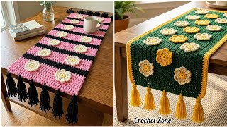 Crochet Coffee table runner design model. Crochet table runner design ideas. #crochet #knitting #diy