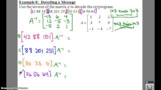 PC: 7.8 Notes: Example 8 - Decoding a Message