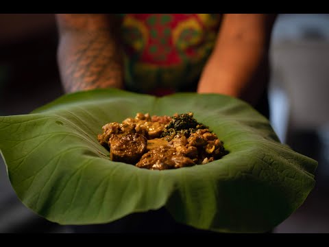 Trying traditional 7 curry in Guyana