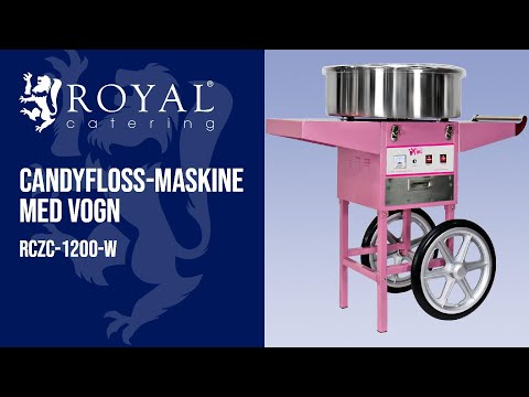 Produktvideo - Candyfloss-maskine med vogn - 52 cm
