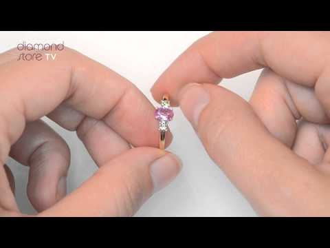 N3886 - 18K Gold Diamond and Pink Sapphire Ring