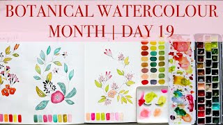 🎉🎉 BOTANICAL Watercolour Month Day 19 | Step by Step Tutorial JUL 2024