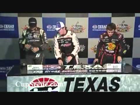 Top finishers NASCAR Truck Series post-race news conference at Texas Motor Speedway