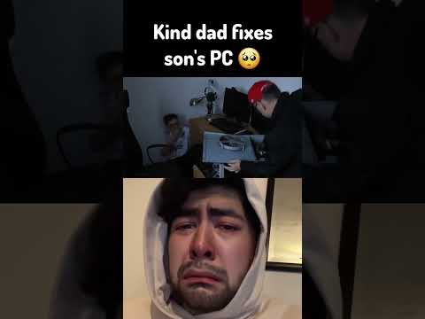 Kind Dad Fixes Son's PC 🥹 #short #fyp #viral