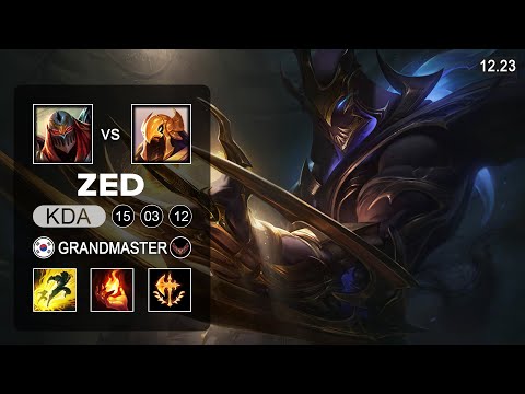Zed vs Azir Mid - KR Grandmaster - Patch 12.23 Season 12