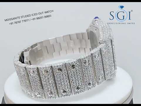 Moissanite Diamond Studed Squere Model FULLY Iced Out Watch