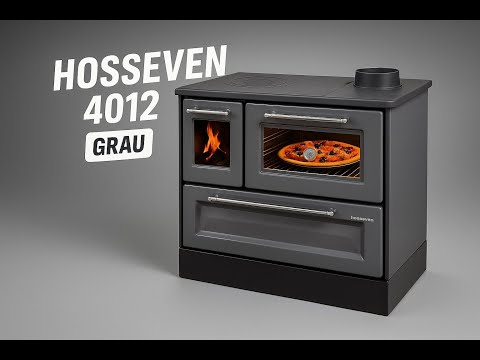 Hosseven Wood Stove 4012 Grey – Heating, Cooking & Baking with genuine wood stove warmth