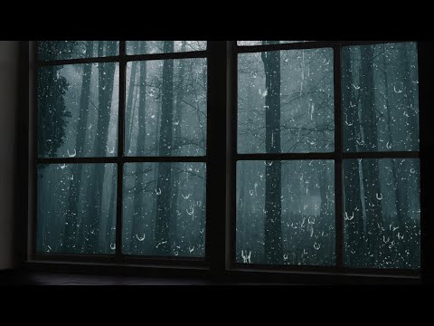 Relaxing Rain on the Window at Night to Sleep in 5 Minutes - Rain and Thunderstorm Sounds