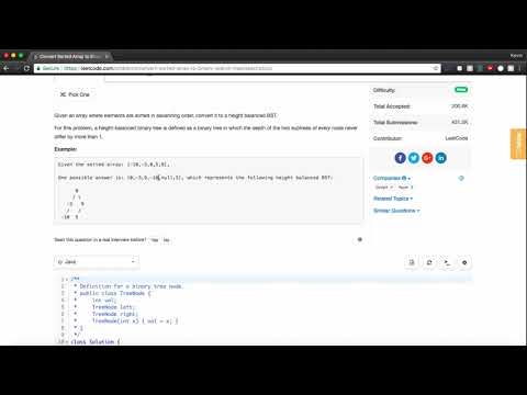 Convert Sorted Array to Binary Search Tree