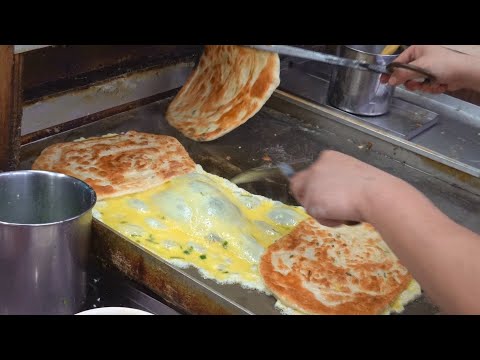 Omelet Green Onion Pancakes / 招牌蛋餅 - Taiwanese Street Food