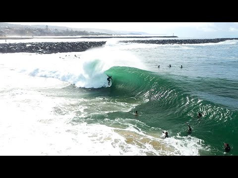 Heavy waves shot by drone at the Wedge