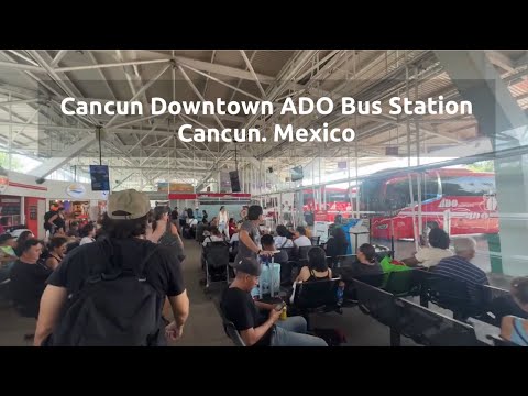 Cancun Downtown Bus Station - Walking Tour [4K]