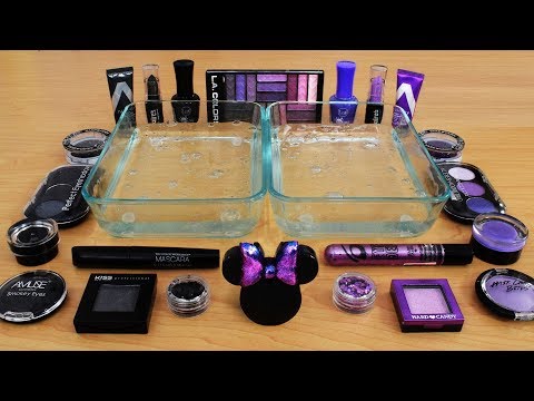 Mixing Makeup Eyeshadow Into Slime ! Black vs Purple Special Series Part 27 Satisfying Slime Video Video