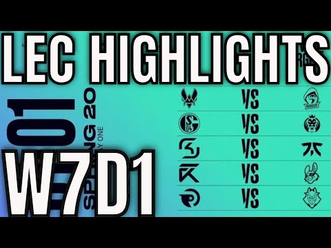 LEC Highlights ALL GAMES Week 7 Day 1 Spring 2020 League of Legends EULEC