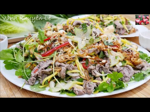 GỎI BÒ BÓP THẤU - Cách làm món Gỏi Bò Thịt mềm ngọt không bị dai, làm nước Chấm ngon by Vanh Khuyen