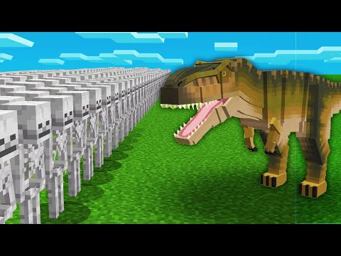 Insane Showdown: 1000 Skeletons vs T-Rex!