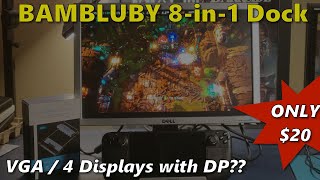 Steam Deck: Bambluby 8-in-1 Dock with VGA (Four Screen Support!)